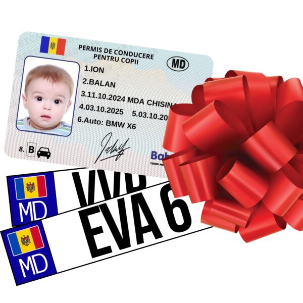 Права + 2 номера + Подарочный бант